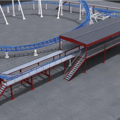 roller coaster drawing realistic